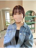 ピンクブラウン ショートボブ