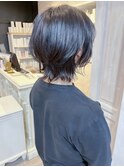 福山人気caary簡単ショートウルフスタイル大人ディープブラック