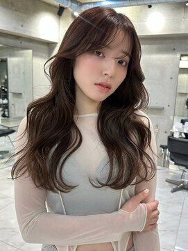 サイン 渋谷(SIGN) 美髪エアリーロングピンクブラウン切りっぱなしボブ