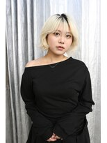 【ステップボーンカット】ボブ/ホワイトベージュ