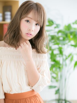 ネル 仙台(Nelu) 仙台/髪質改善/ミルクティーアッシュ☆ウェーブミディアムb