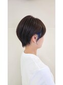 20代30代40代/イヤリングカラーネイビー/マッシュショート