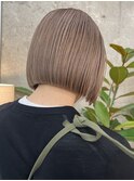 栄小顔丸みボブミルクティーベージュ