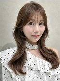 小顔見え顔まわりカット×透明感ベージュカラー