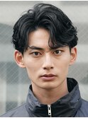 渋谷メンズパーマシャドウパーマシースルーマッシュウルフゆるめ