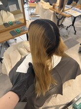 カット＋ブリーチリタッチ＋シングルカラー
