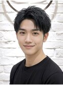 ビジネスアップバングショートツーブロックスタイル20代30代床屋