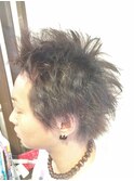 #メンズピンパーマショートウルフくせ毛風【水道橋オムヘアー2】