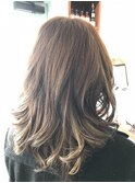 ナチュラルゆるふわっワンカール×アッシュベージュ