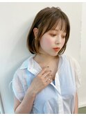【HONEY渋谷】内巻きコンパクトボブ×インナーカラーオリーブ