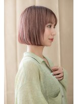 カバーヘア ブリス 大宮西口(COVER HAIR bliss) 大人可愛い透け感アッシュピンク前下がりボブY大宮10代20代30代