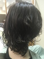 ヘアサロンアンドヘアメイクディー(hair salon hair make D)&nbsp;仙台D　大人可愛い丸み前下がりミディアムパーマstyle