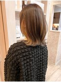 福山美容室Caary くすみカラーブラウンアッシュインナーカラー