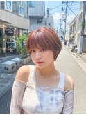 切りっぱなしボブ/美髪/ピンクブラウン[池袋駅]