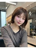 大人ボブ銀座レイヤーカット有楽町ミディアムボブベージュ