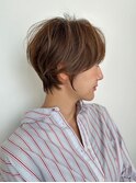 顔型別ヘアスタイル特集/チェリーブラウン/ショートカット