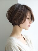 ☆ホワイトグレージュミニウルフデジタルパーマチェリーブラウン