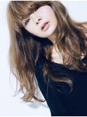 ロングレイヤーグレージュカラー透明感ベージュニュアンスパーマ