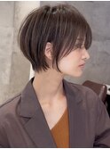 ショートボブ髪型30代40代50代前髪あり前髪無し面長丸顔【西村】