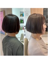 オン キャナルシティ博多前店(on) 髪ドクター吉井/レイヤーボブ/アッシュブラウン/40代50代