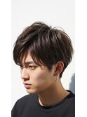 越谷/ナチュラルアップバング×ツーブロック/波巻きスパイラル