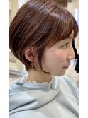 大人かわいい小顔ひし形耳かけショートボブくびれショートボブ