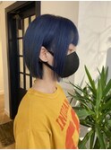 ネイビーブルー×ボブ