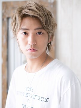 メンズヘア ビーセカンド 草加店(MENS HAIR B-2) ワイルドアップバングのハイライト・ネオウルフP