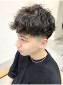 ツーブロック/マッシュツイスパ/波巻きパーマ