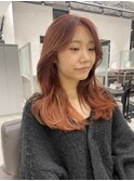 レイヤースタイル韓国風オレンジカラーピレンジ