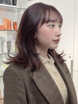 ロンドアンメゾン 原宿(Lond un Maison.)&nbsp;【木坂桃歌】小顔に見せるヘア レイヤー チェリーブラウン