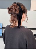 お呼ばれヘア*オケージョンヘア*ヘアセット*リボンアレンジ