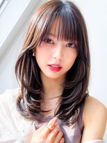 ピールアーク(peal ark)&nbsp;韓国風レイヤー大人可愛いロングシースルーバング20代30代40代