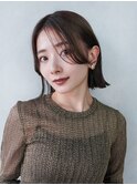 顔周りレイヤー韓国ヘア美髪くびれヘアミディアム_F0575