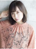 20代～50代◎内巻きボブくすみベージュＡラインサイドバング