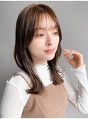 くびれヘアセミディサイドバングうる艶髪モテ髪ワンカール