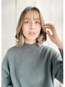 《30代～大人透明感》白髪ぼかしハイライト＋艶カラー