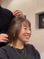 ヘアーサロンテン モトアザブ(hair salon Ten motoazabu)&nbsp;着物ヘア/ダークアッシュ/ミディアムレイヤーカット/麻布十番