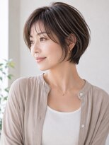 ウィールール 札幌店(WE RULE)&nbsp;40代50代 前下がりショート 白髪ぼかし 乾かすだけ