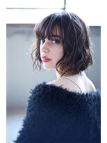 ラべリー 池袋(LOVELEY)&nbsp;グレージュ ひし形シルエット 切りっぱなしボブ エアリー