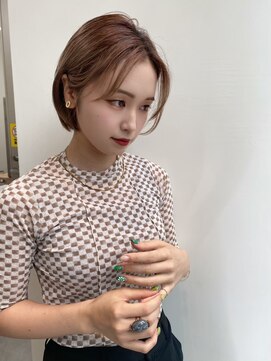 ノク(nok) ミニボブベージュ_カーキグレージュマッシュショート