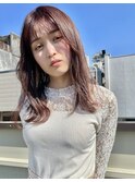 韓国風レイヤーミディ×ペールピンクベージュ
