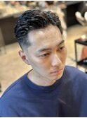 ツーブロックバーバーローフェードスリックバック束感ショート