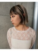 コントラストミックスカラーボブ
