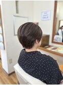 丸みショート×明るめグレーカラー