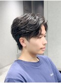 フェザーパーマセンターパート毛流れパーマニュアンスパーマ