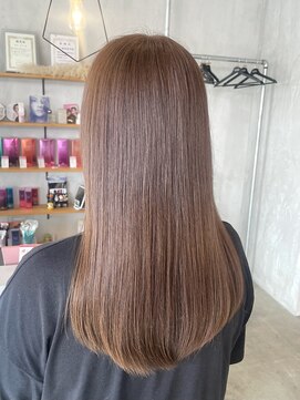 シェル 津山の手店(shel) 10代20代マロンブラウン髪質改善カラー透明感