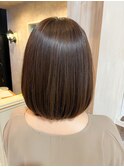 福山美容室Caary艶髪ミディアムボブ内巻きベージュ20代30代40代