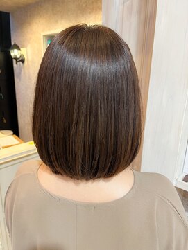 キャアリー(Caary) 福山美容室Caary艶髪ミディアムボブ内巻きベージュ20代30代40代