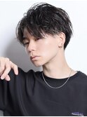 センターパートフェザー